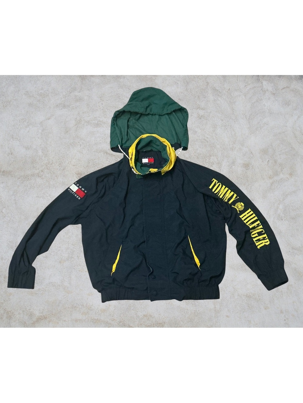 Vintage Tommy Hilfiger Gorpcore Hooded Jacket 90s Spellout